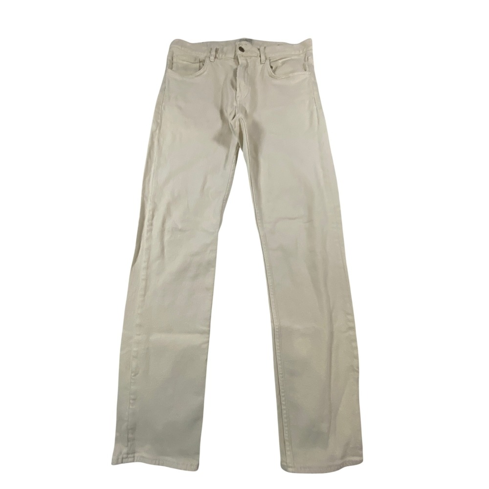 Faherty Brand Mens Feel Good Denim Organic Cotton Straight Leg Jeans Cream 32x32